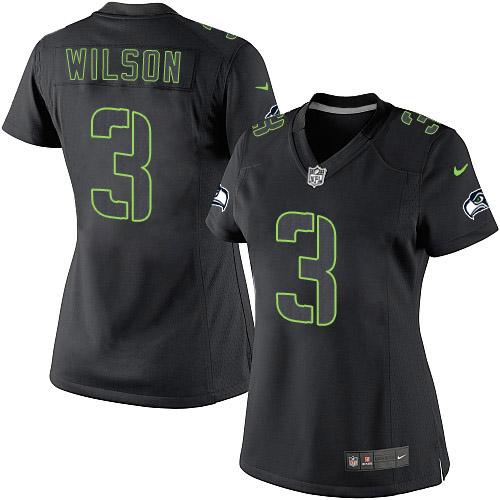 Women's Elite Russell Wilson Nike Jersey Black - #3 Impact NFL Seattle Seahawks